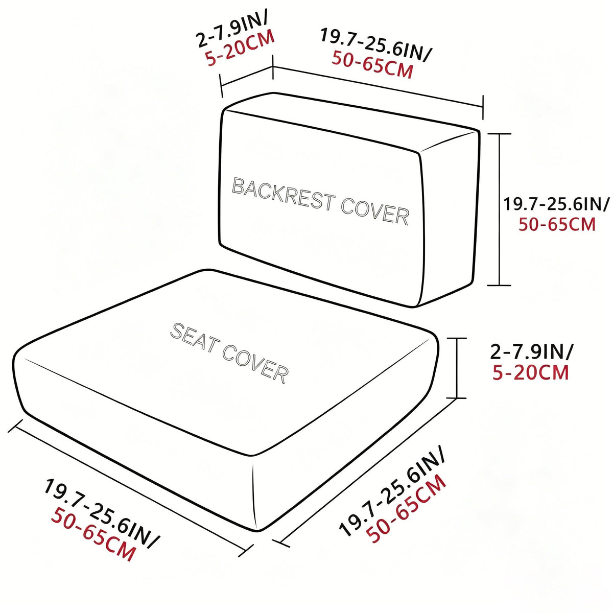 🪑 Stretch Sofa Cushion Covers Set